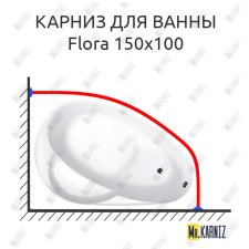 Карниз для ванны Vagnerplast Flora 150х100 Усиленный 25 мм MrKARNIZ