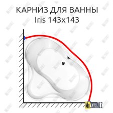 Карниз для ванны Vagnerplast Iris 143х143 Усиленный 25 мм MrKARNIZ