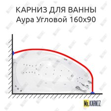 Карниз для ванны Цвет и стиль Аура Угловой 160х90 Усиленный 25 мм MrKARNIZ