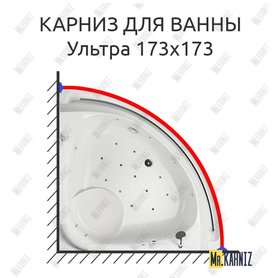 Карниз для ванны Aquatika Ультра 173х173 Усиленный 20 мм MrKARNIZ