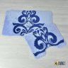 Комплект ковриков для ванной и туалета DAMASK синий фото 1