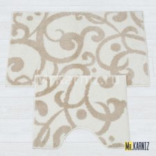 Комплект ковриков для ванной и туалета Узоры бежевый