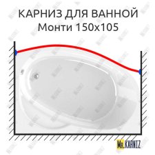 Карниз для ванной Vannesa Монти Передний борт 150х105 Усиленный 25 мм MrKARNIZ