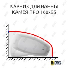 Карниз для ванны Bas Камея Про угловой 160х95 Усиленный 25 мм MrKARNIZ